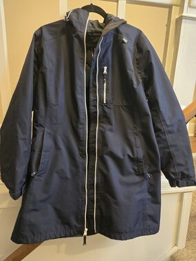 Helly Hansen Navy Hooded Belfast, Waterproof, Hooded  Jacket with Contrast Zips